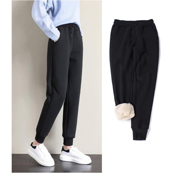 Women's Warm Sherpa Lined Athletic Sweatpants Jogger Fleece Pants - Picture 4 of 7